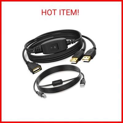 Herfair USB Splitter 1 in 2 Out Switch for Two Computers Connected One Printer U