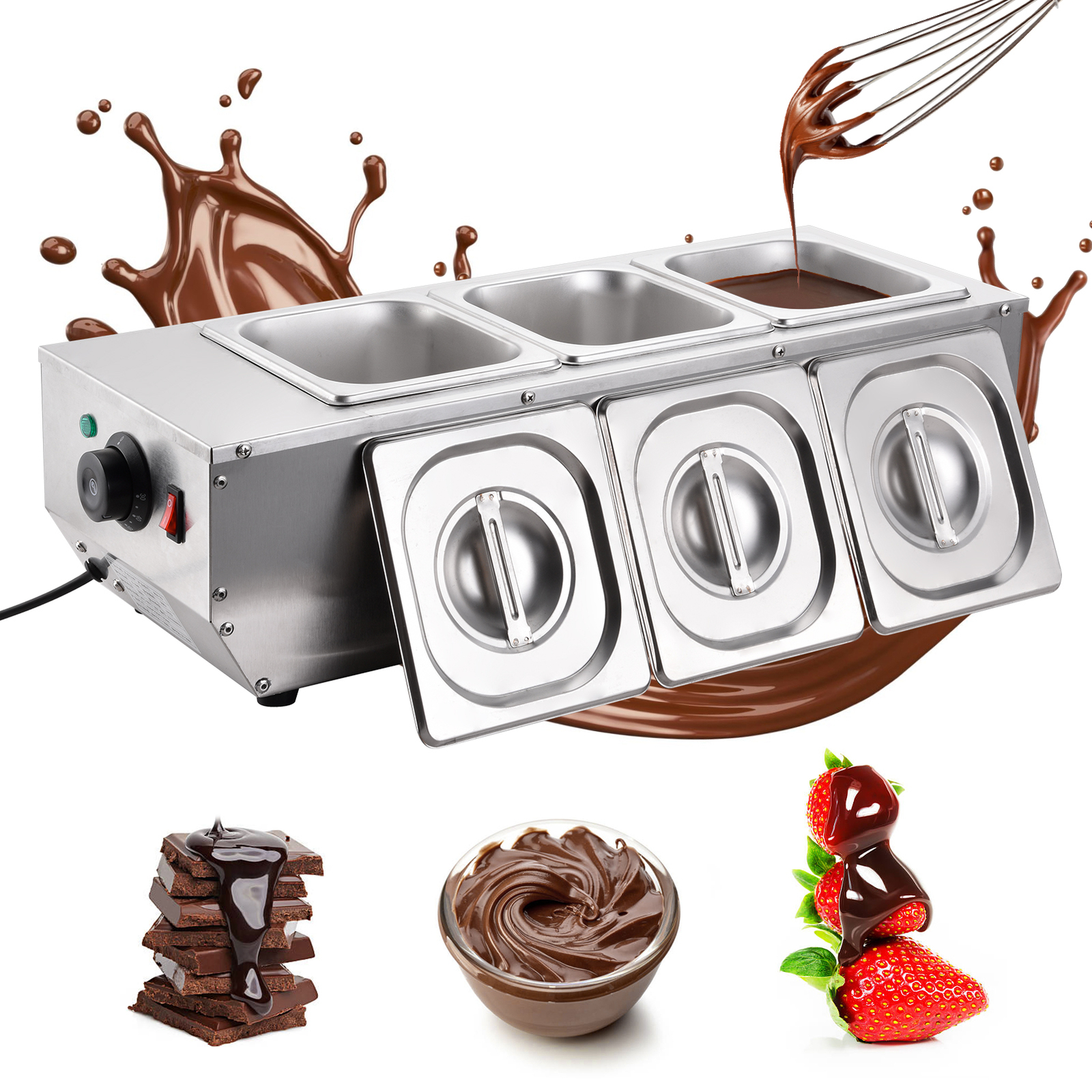 NEW Chocolate Tempering Machine Chocolate Melting Pot 13.2 Lbs 3 Tanks