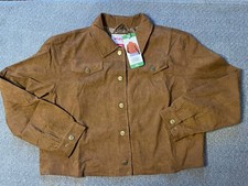 Wrangler Ladies Corduroy Cropped Shirt Jacket XL Brown Lightweight