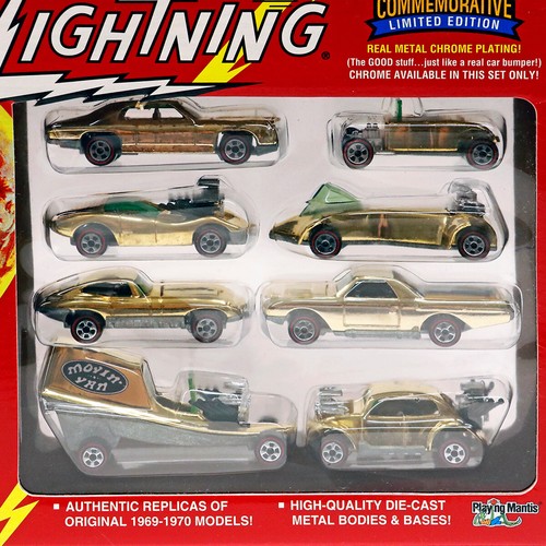 Juego de 8 autos Johnny Lightning conmemorativo dorado cromado edición limitada - Imagen 2 de 3