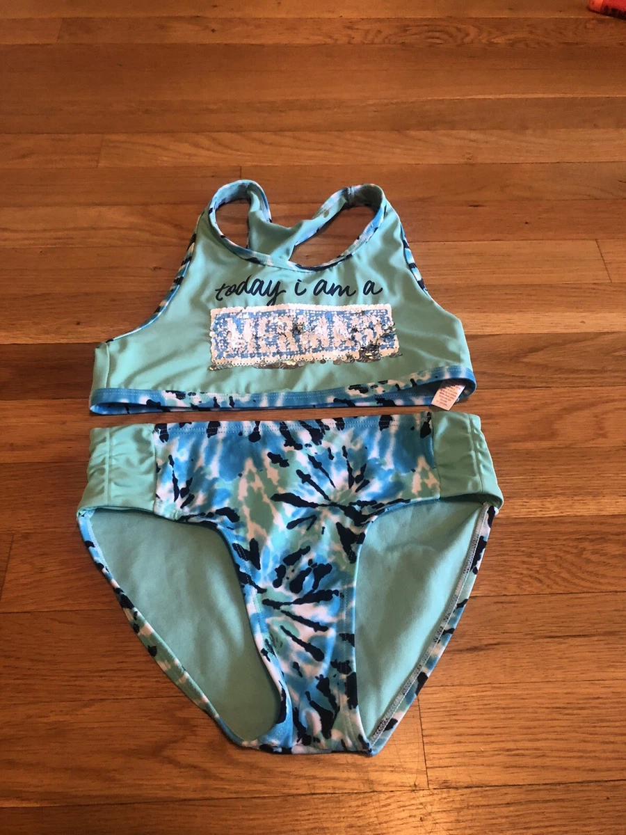 EUC Justice Girls Flip Sequin Unicorn Mermaid Bikini Size 12 eBay