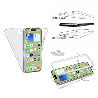 Für Apple iPhone 16 Pro Max Handyhülle 360 Full Schutz Vorder- und Rückseite Cover