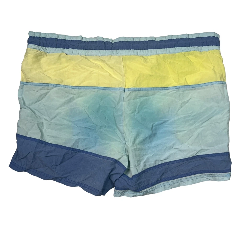 Adidas De Colección Años 80 Bañador Pantalones Cortos 5" Entrepierna Forro Integrado Azul Verde Grande Foto 2 de 4