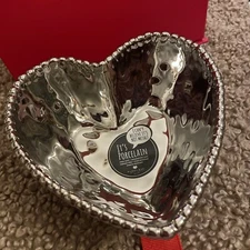 Pampa Bay Love is in the Air Heart Bowl, Silver (CER-2639) Porcelain