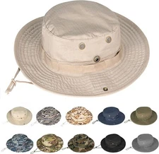 Rosoz Sun Hats for Men Women Boonie Hat UPF 50+ Bucket Wide 1pack-khaki 