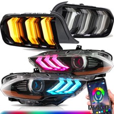 RGB LED Headlights+LED Tail Lights 5mode For ...