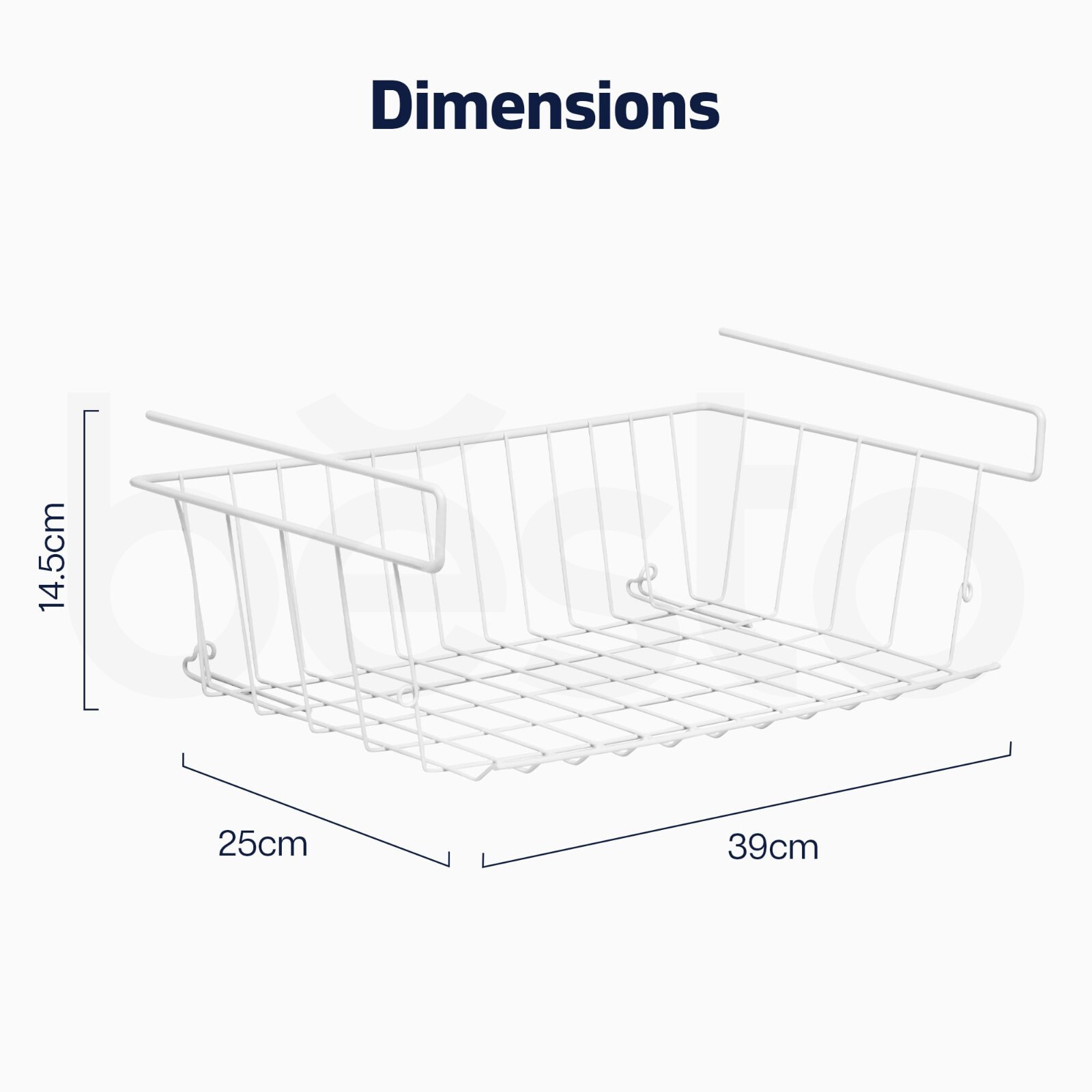 Under Shelf Storage Basket Metal Shelve Kitchen Bathroom Cupboard