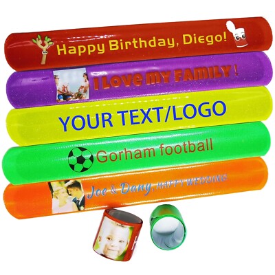 50Pcs Custom Slap Bracelets Personalized Snap Bands Wristbands for Party Favors