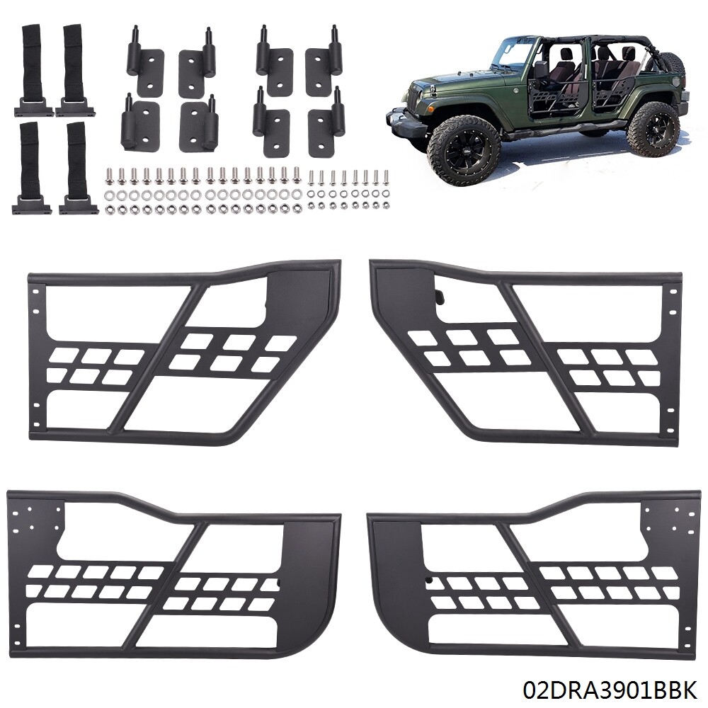 Fit For 07-18 Jeep Wrangler JK 3.6 3.8L 4 Door Textured Steel Tube Door Safari J