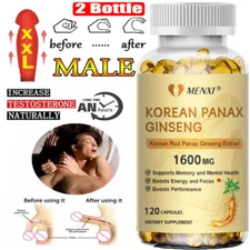 Korean Red Panax Ginseng 1600mg - 240 Capsule - Extra Strength Highest Potency