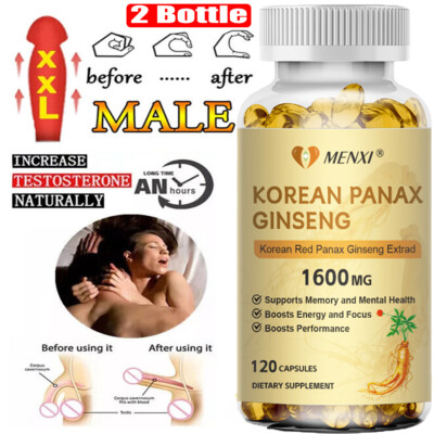Korean Red Panax Ginseng 1600mg - 240 Capsule - Extra Strength Highest Potency