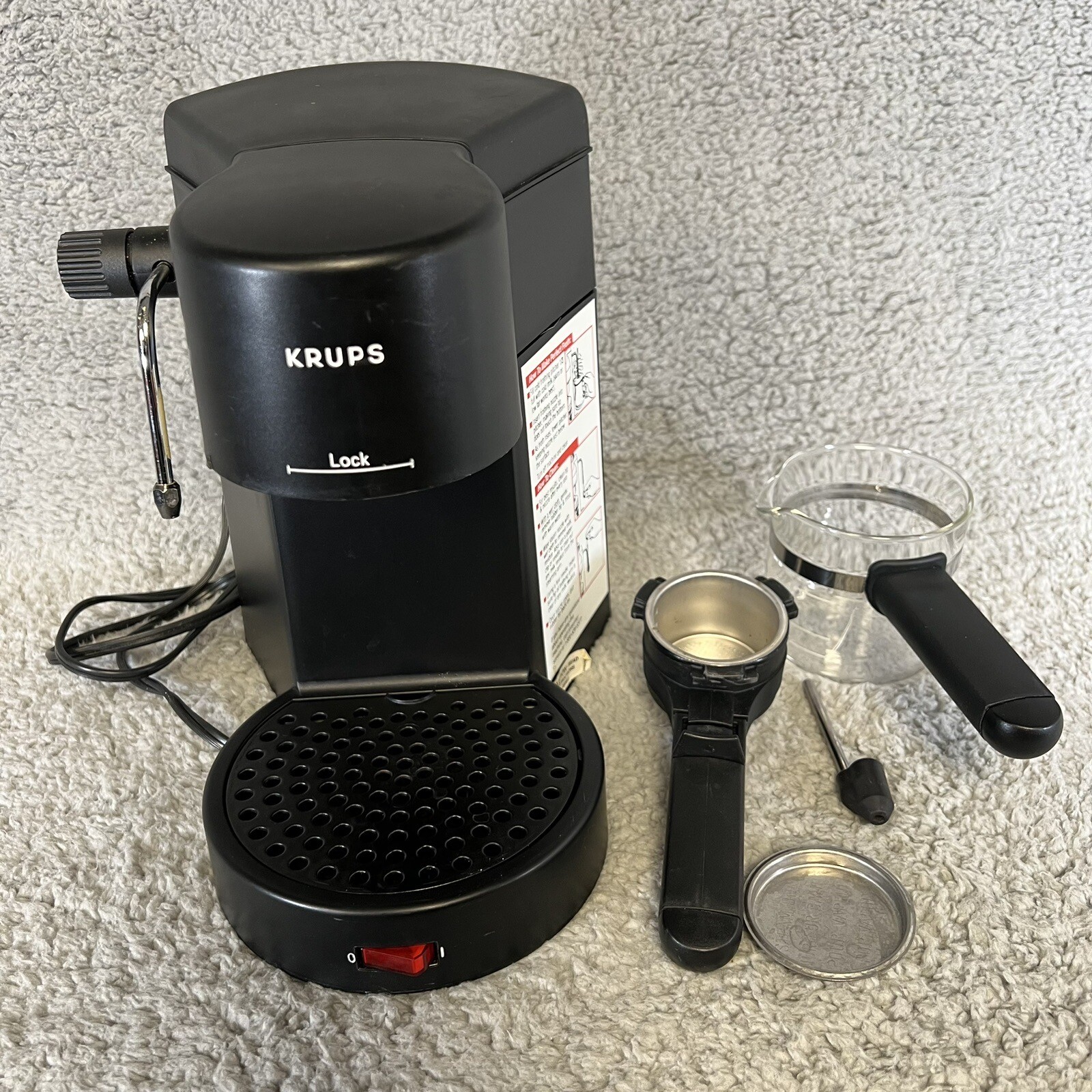 Krups Espresso Bravo Cappuccino Latte Maker Machine Black Model 871
