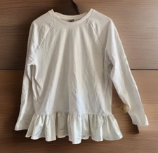 ASOS winter white light sweatshirt with satin peplum Size 14 pit to pit 21? Boho