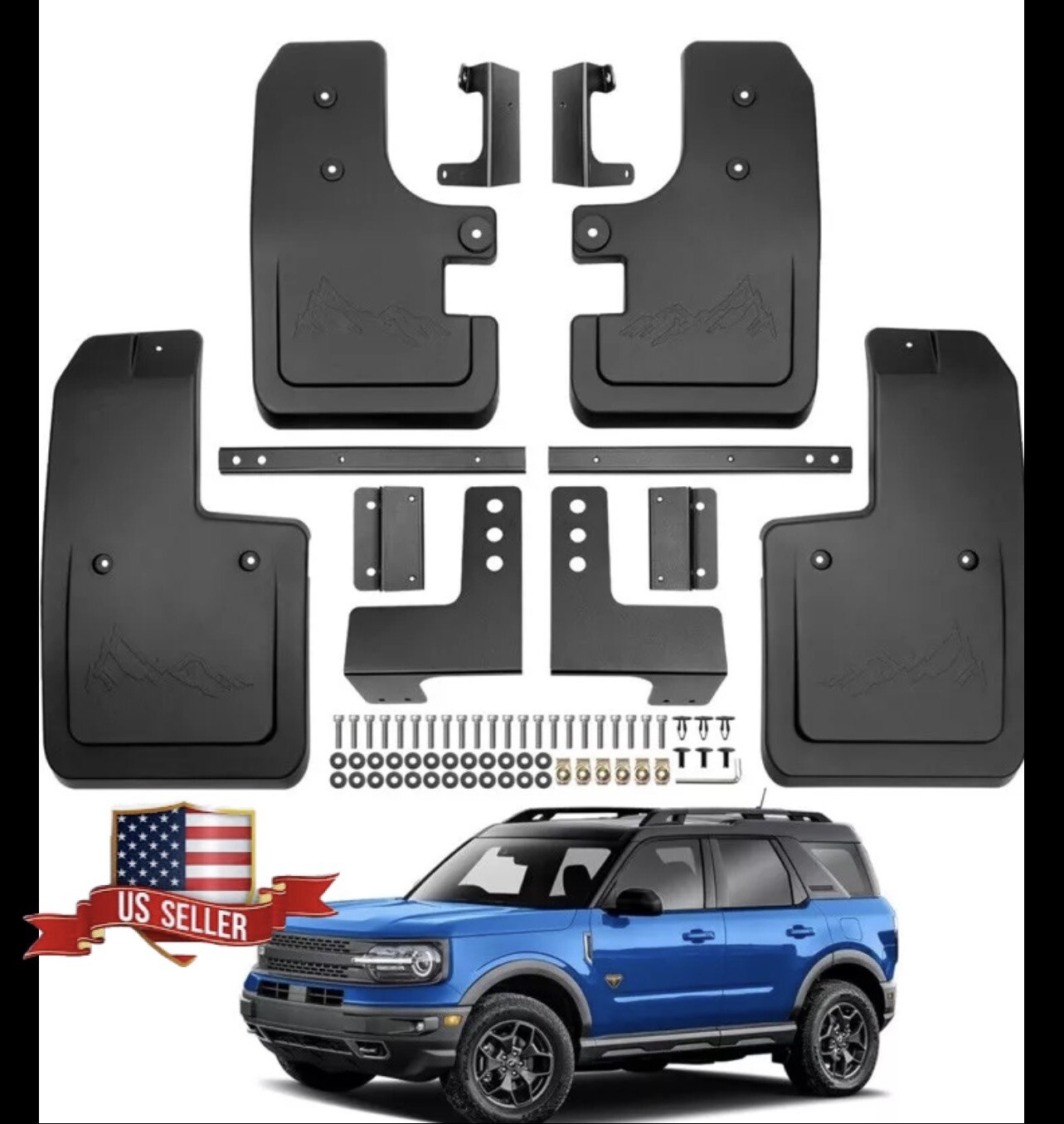 Mud Flaps Splash Guards Compatible with Ford Bronco 2/4-Door Accessories 2021-24-image