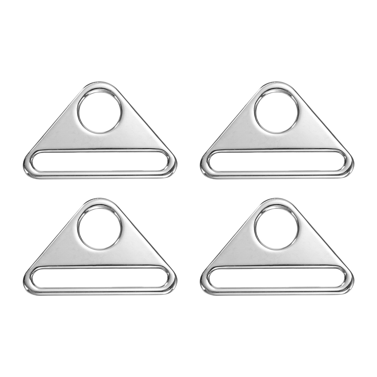4 Pcs 2 1/8 Inch Triangle Buckles Adjuster Triangle D Rings Strap, Silver