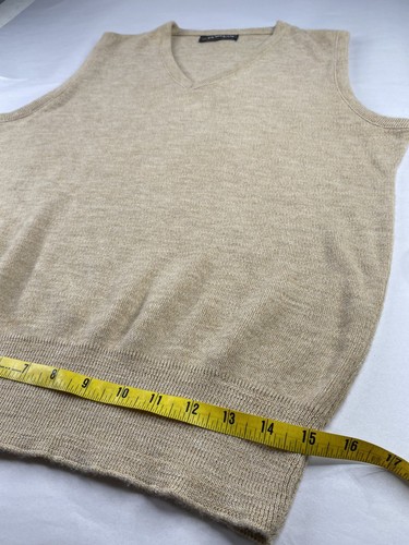 VTG Puritan Mens Beige Cable Knit V Neck Pullover Vest Sz Large 70’s Era - Picture 5 of 9