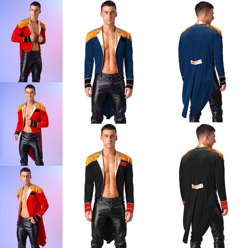 Herren Kostüm Zirkusdirektor Frack Mantel Tuxedo Karneval Cosplay Verkleidung - Picture 3 of 50
