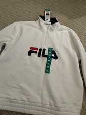 Fila Woman s White 1/4 Zip Sweatshirt