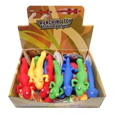 24 x Schleuder Spielzeug Eidechse Gummi Kindergeburtstag Mitgebsel Gastgeschenk