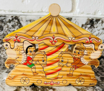 Bartolucci/ピノキオ ☘☘☘Bartolucci Wood Cut Out Puzzle Italy Treasure Pinocchio On a
