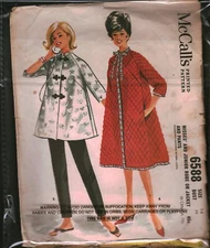 6588 Vintage McCalls SEWING Pattern Misses 1960s Robe Jacket Pants Loungewear 14