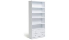 Maine 2 Drawer Bookcase White Storage Organiser Shelf Living Room Furniture