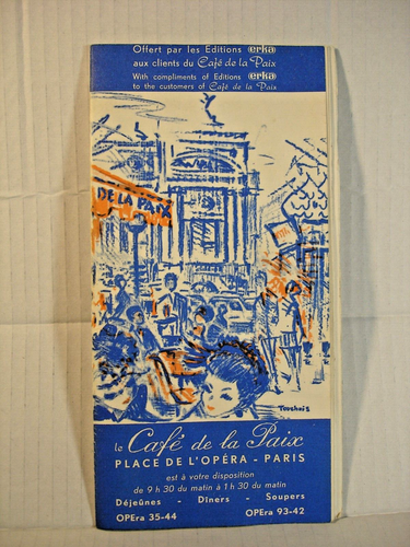 1962 Cafe de la Paix de L'Opera Paris Pamphlet Brochure French & English Ads