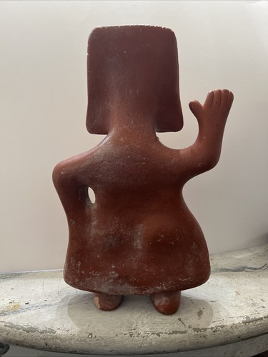 Statue ancienne aztèque terre cuite argile figurine primitive art populaire maya mexicain rare Lg - Photo 6/15