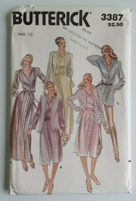 BUTTERICK #3387 MISSES SIZE 16 JACKET DRESS TUNIC VEST & BELT PATTERN UNCUT