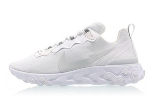 react element 55 trainers white pure platinum