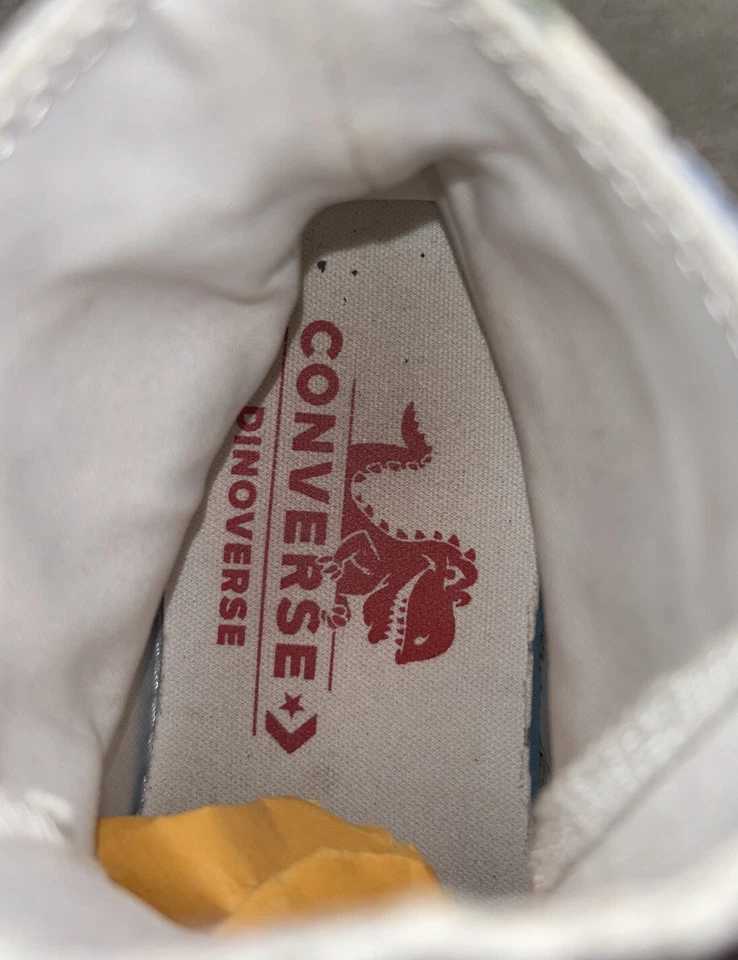 CONVERSE Chuck Taylor DINOVERSE High Top DINOSAURIO AUTÉNTICO Junior EE. UU. 2 Fun Run Foto 4 de 4