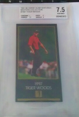 1997 VENTURES GRAND SLAM TIGER WOODS RC BGS 7.5 MASTERS RC RARE