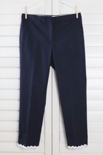 TALBOTS NWT 99 Slim Crop Ric Rac Contrast Hem Cotton Blend Dress Pants Size 6
