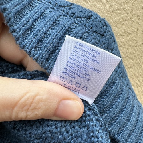New Simply Southern Snap Tunic Knit Sweater Marine Blue Long Sleeve Size Large - Picture 7 of 8