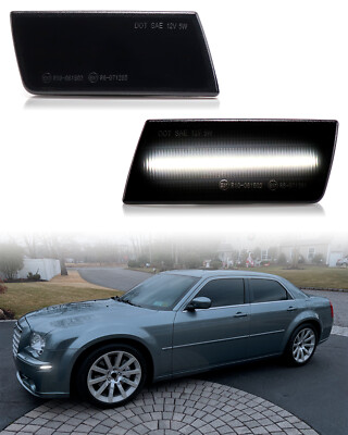 For 2005-2014 Chrysler 300 300C 300S LED Front Bumper Side Marker Lights Lamps