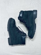 Timberland Premium 6-Inch Waterproof Boots in black nubuck Boys Size US 4 EU 36