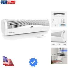 TRANSOM Window Fan with 4 Speeds, Remote Control, Reversible Exhaust Mode, We...
