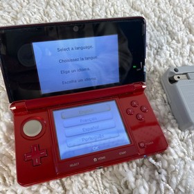 Nintendo 3DS Flame Red Handheld Console System CTR-001 Tested