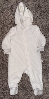 Reima Jumpsuit Infant Size 6M-9M Fleece Hooded Zip Cream Unisex 68/74