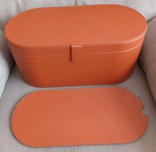 DYSON Airwrap Styler Leather Storage Hard Box Cognac Brown CASE ONLY