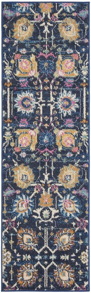 Home Passion Navy 1'10'' x 6' Area-Rug, Boho, Moroccan, Bed Room, Living Room... - Image 2 of 4