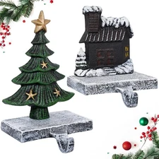 INNO STAGE Christmas Stocking Holders for Mantle Set of 2, Heavy Duty Cast lr...