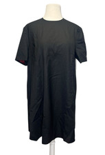 Sara Battaglia Swing Mini Dress sz 44 Medium Short Sleeve Black NWT Back Pleat