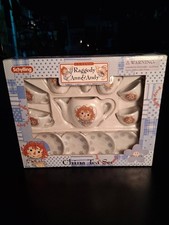 Raggedy Ann  Andy Childs China Tea Set by Schylling 13 Piece Set Vintage