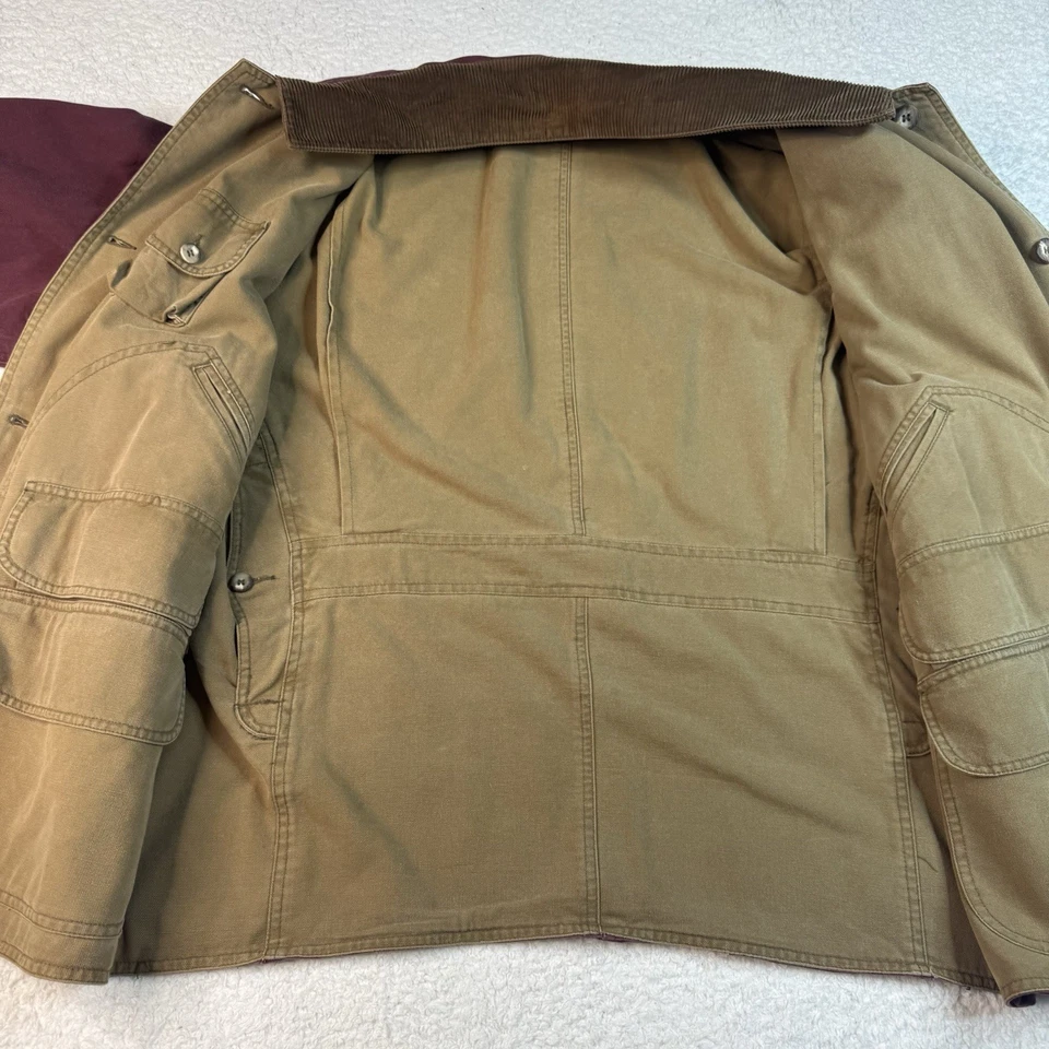 Chaqueta Abrigo Vintage GAP Reversible Lona Tareas de Granero Hombre Grande Rojo/Caqui Años 90 Foto 3 de 4