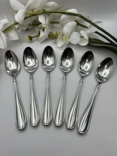Lot Of 6 Dansk Torun International Oval Soup Spoons 7.25” Stainless Flatware
