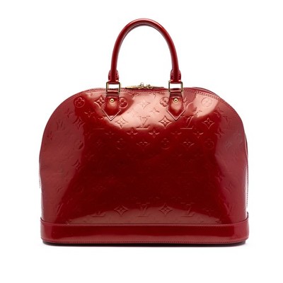 Louis Vuitton Monogram Vernis Alma GM Pre-Loved Handbag Red