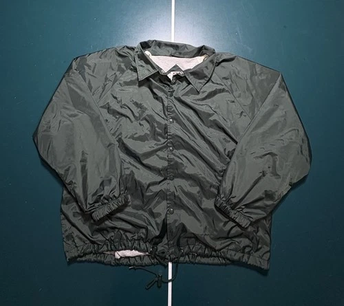 Vintage Franklin Coaches Jacket Men’s XL Green Windbreaker Nylon Snaps Lined 90s - product listing photo