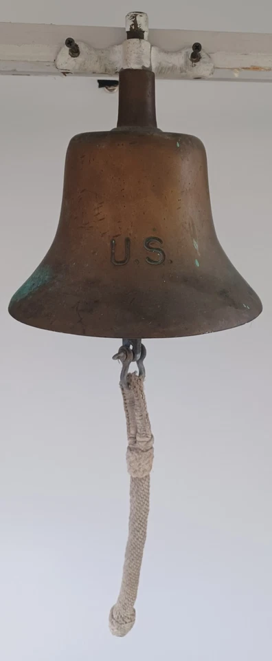 Campana de barcos náuticos antiguos de Estados Unidos marina de Estados Unidos firmada Jos. M. LOEFFLER CO. ¿Campana Bronce?  Foto 2 de 4