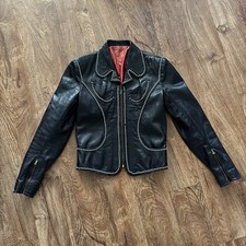 1970s Gandalf Glam Studded Black Leather Jacket